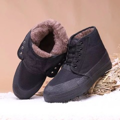 New Winter Fleece-Lined, Thickened Liberation Shoes | High-Top, Warm Labor Protection Shoes with Rubber Non-Slip, Wear-Resistant Soles—Perfect for Men's Work