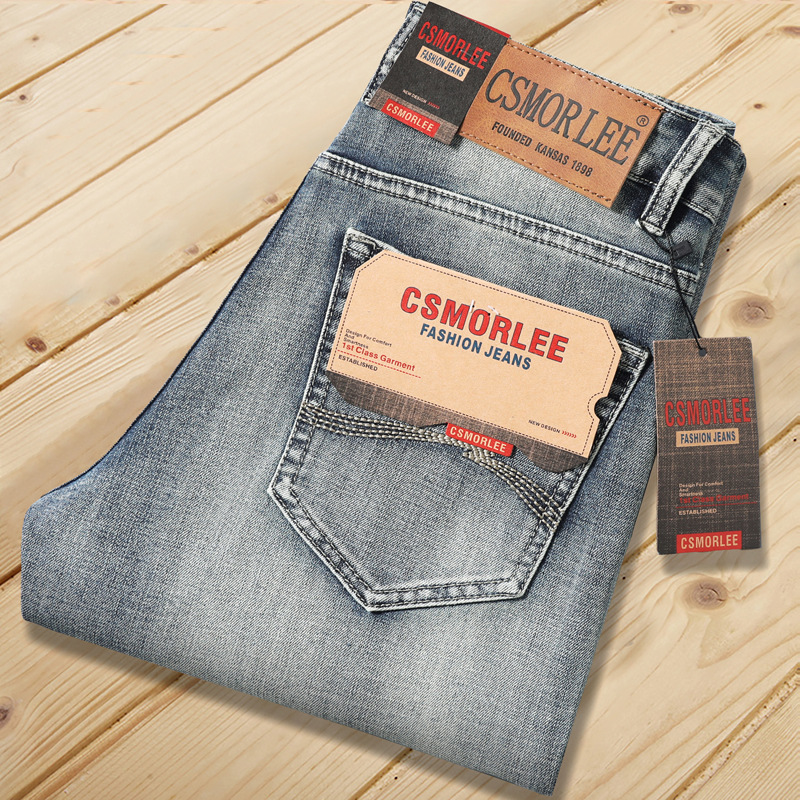 Europäische Jeans für Frühling und Herbst, schwarze Slim Fit-Jeans, nostalgische, gerade geschnittene Mode, trendige Herren-Jeans_voghion.com