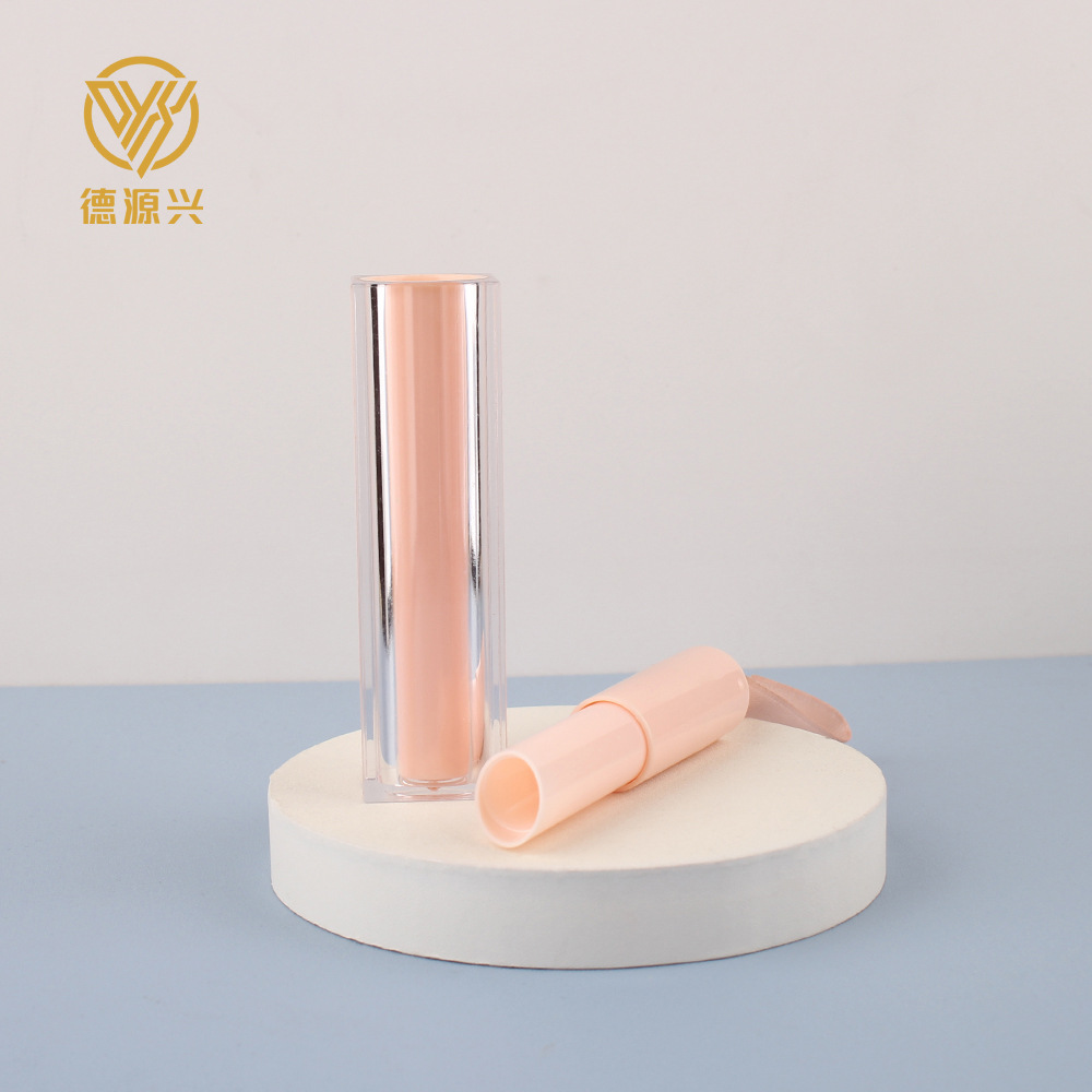 新款方形丝带抽拉式口红管斜口DIY唇膏管遮瑕棒腮红棒分装瓶包材
