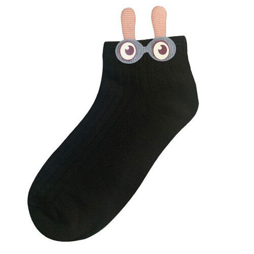 Socks for women spring and summer ins low-cut socks Japanese trendy socks breathable and sweat-absorbent cartoon cute eyes solid color boat socks