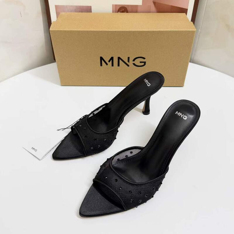 MNG Mango 2026 Summer New Collection: Elegant and versatile lace high-heeled sandals with a pointed toe, perfect for work or dates MNG Mango 2026 Summer New Collection: Elegant and versatile lace high-heeled sandals with a pointed toe, perfect for work or dates