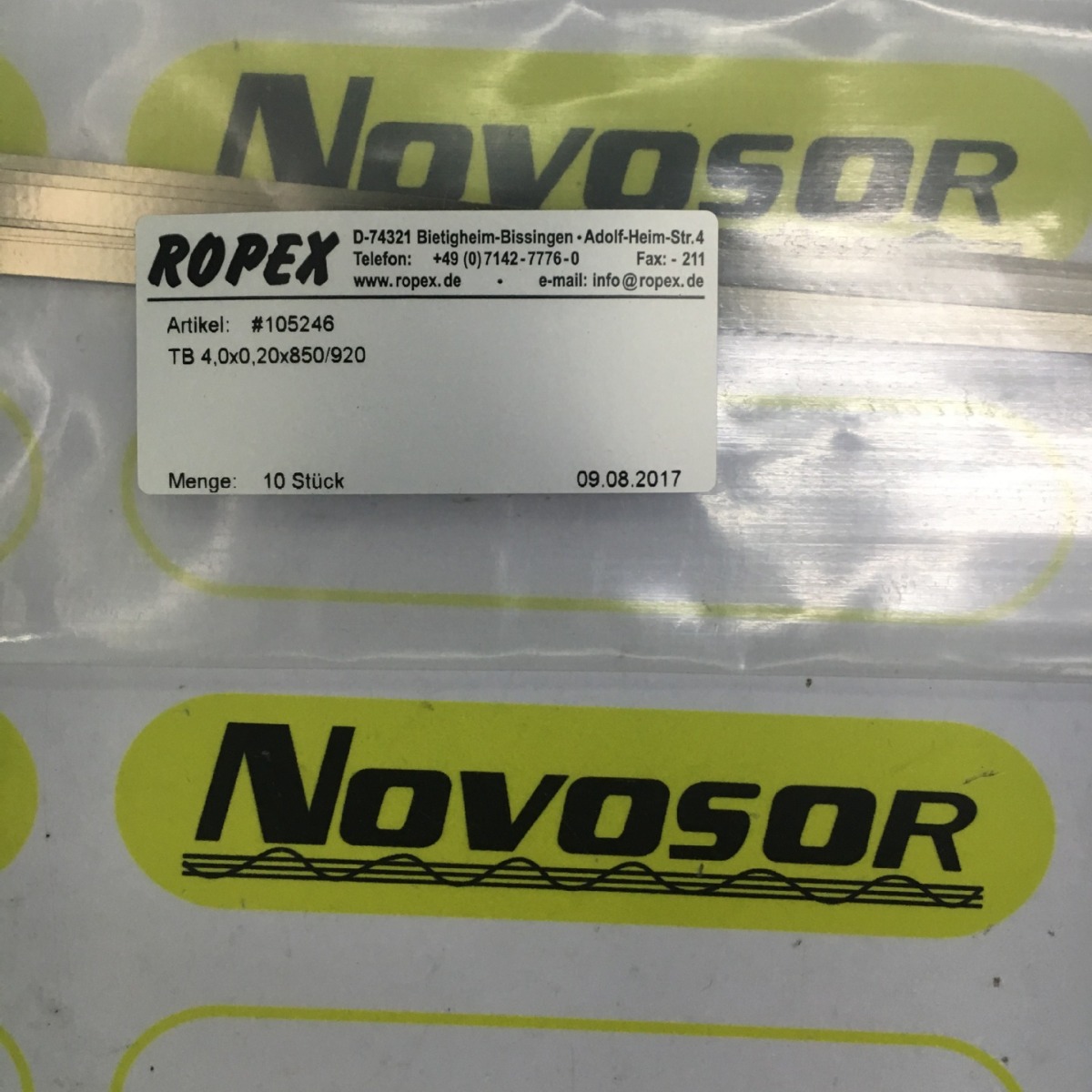 ROPEX  TB4.0X0.20X850-920  105246咨询后再下单