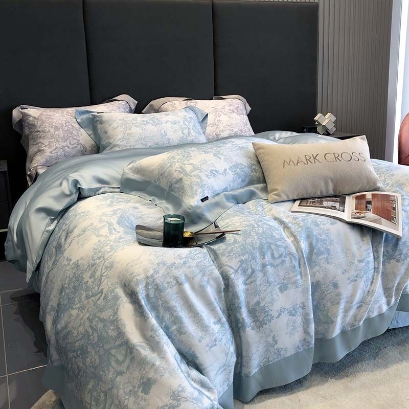 Luxury Washed Ice Silk Bedding Set Cool Touch Sheet Duvet Cover_voghion.com