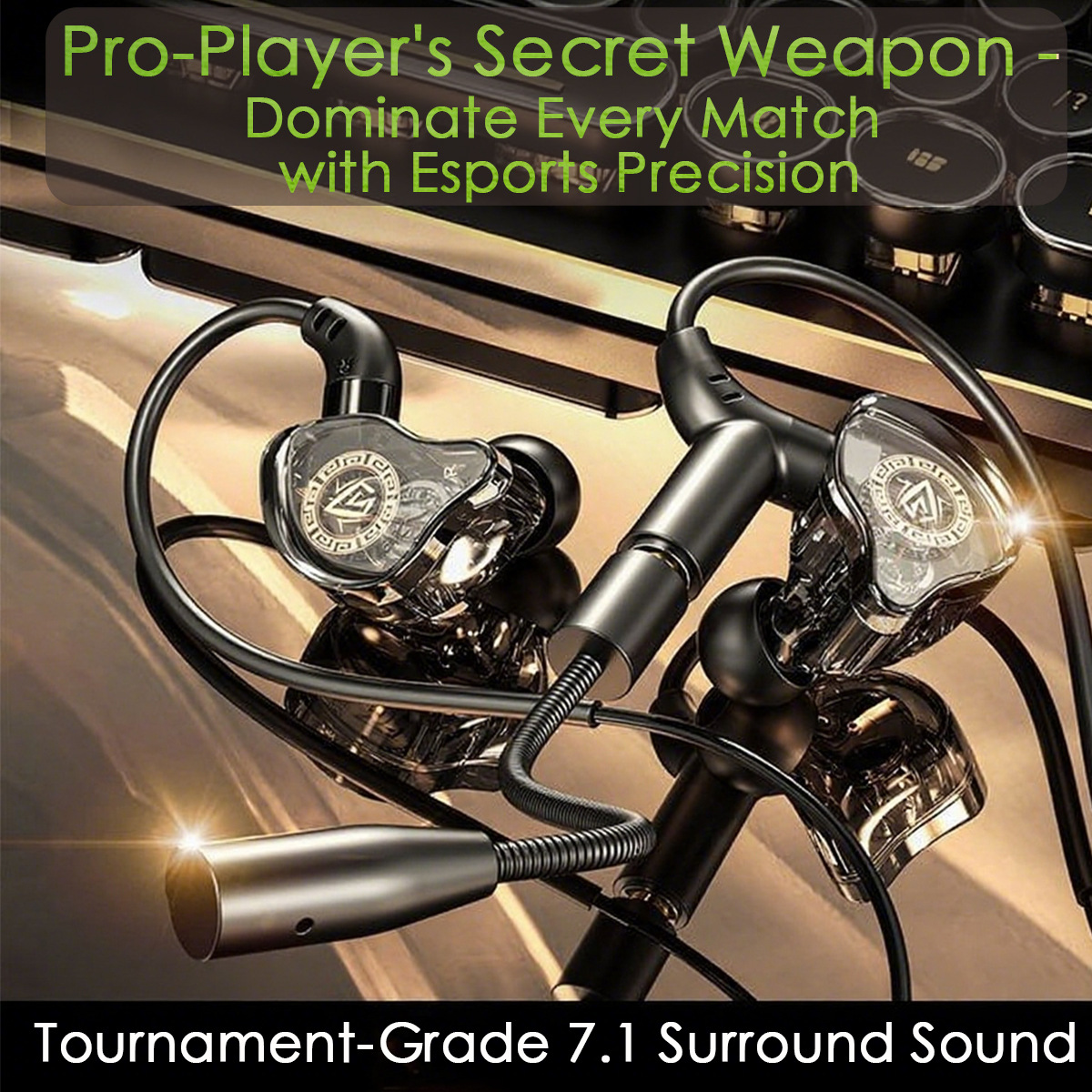 Nuevo modelo privado para comer pollo juego de deportes electrónicos auriculares cableados en el oído tipo de escucha de voz en la posición de interconexión de la computadora de trigo largo universal