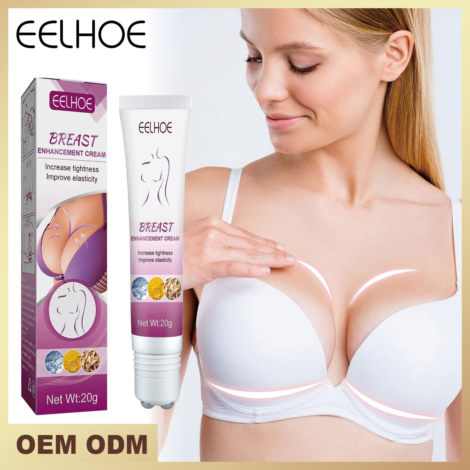 Ball-Brustcreme, reichhaltige Feuchtigkeitsmilch, runde Gleitmassage, volle und straffende Brustpflege_voghion.com