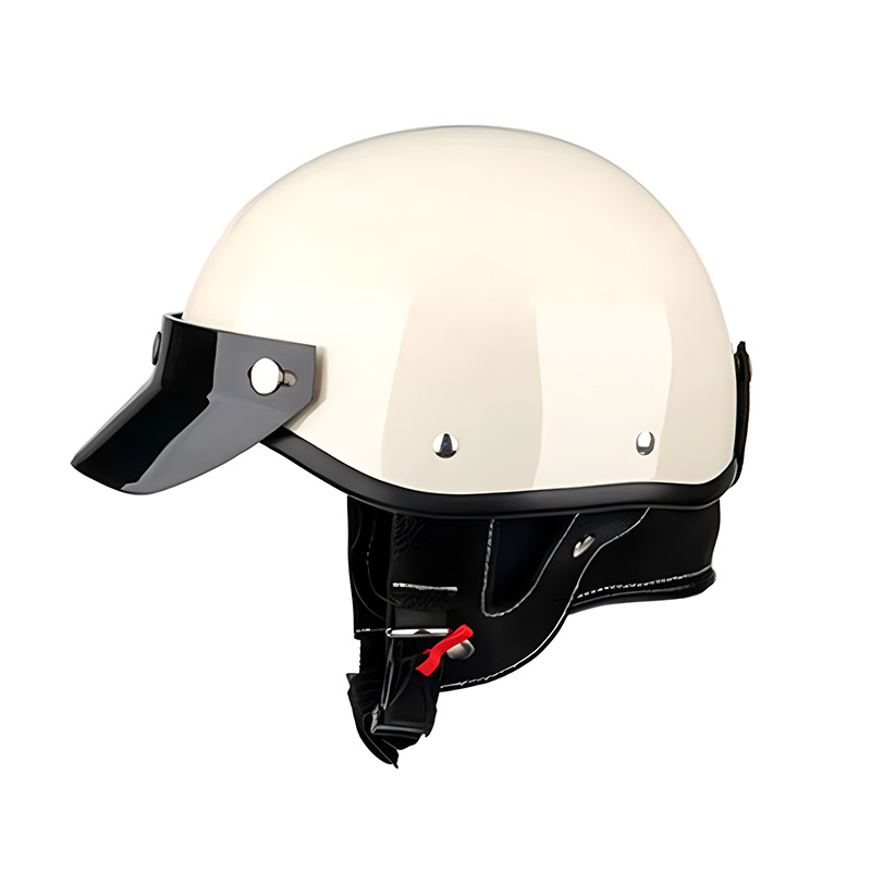 Motosiklet kaskı (dəbilqə) — Motuoche Retro Electric Vehicle - mt-2-milky-white-m