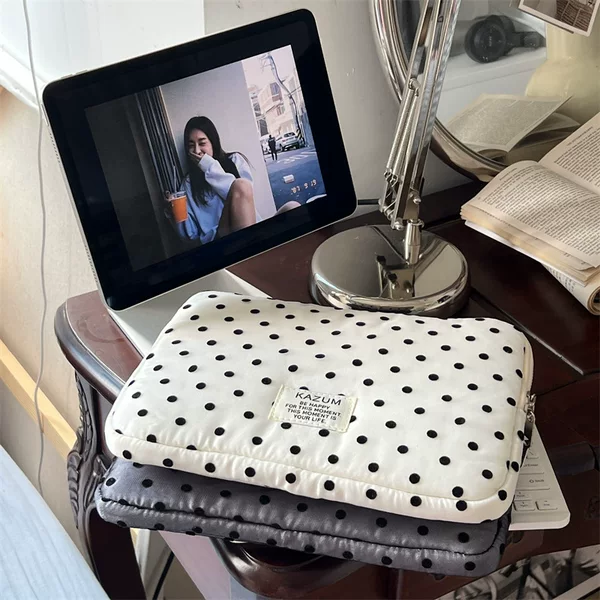 Korean Ins Embroidered Polka Dot Commuter Laptop Bag 11/ 13inch iPad Tablet Storage Liner Bag