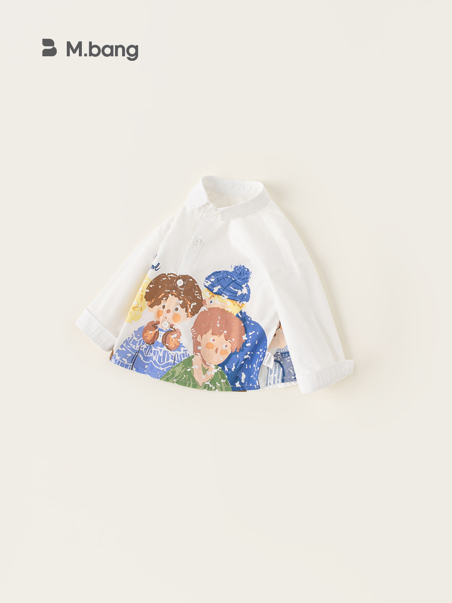 Yoobao ropa infantil camisa infantil 2025 primavera nuevo niño dibujos animados graffiti camisa coreana camisa de bebé