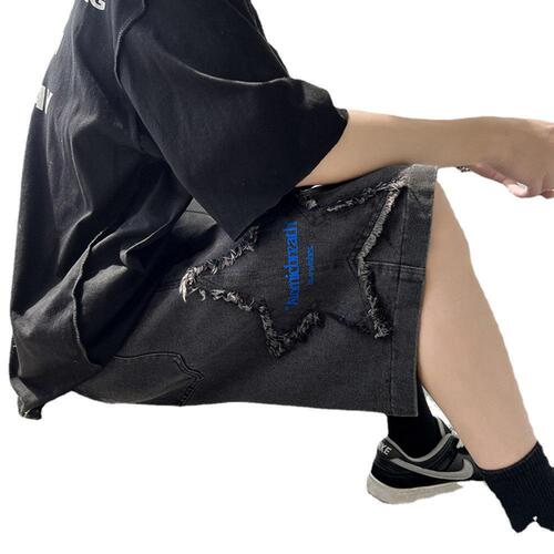 Casual Denim Short Pants for Men - Summer Thin Version, Streetwear Brand, Ins Style, High Street, American Wash Design, Unique Five-Finger Pants
