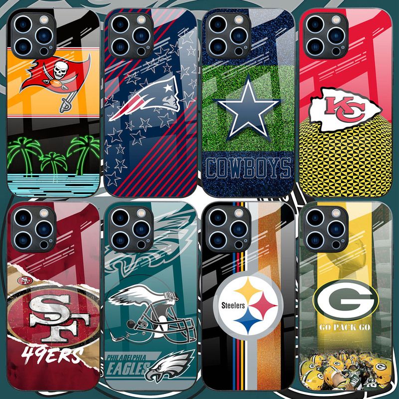 Suitable for Apple 16Promax Glass Mobile Phone Case Nfl Team Iphone17Pro Football 49Ers 15Pro