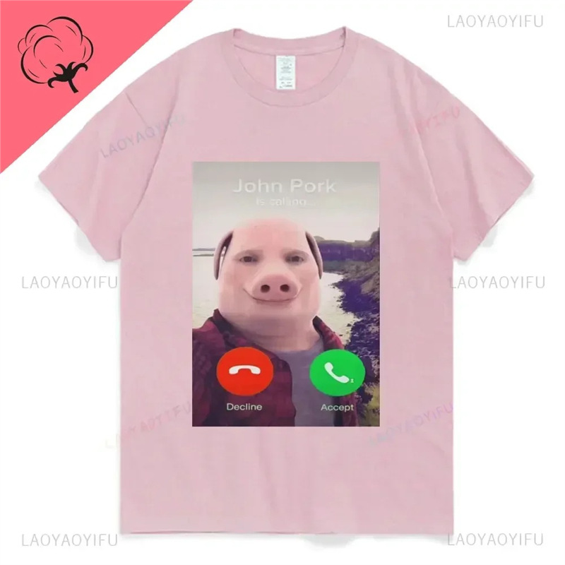 Other John Pork T-shirt Calling Graphic Pink