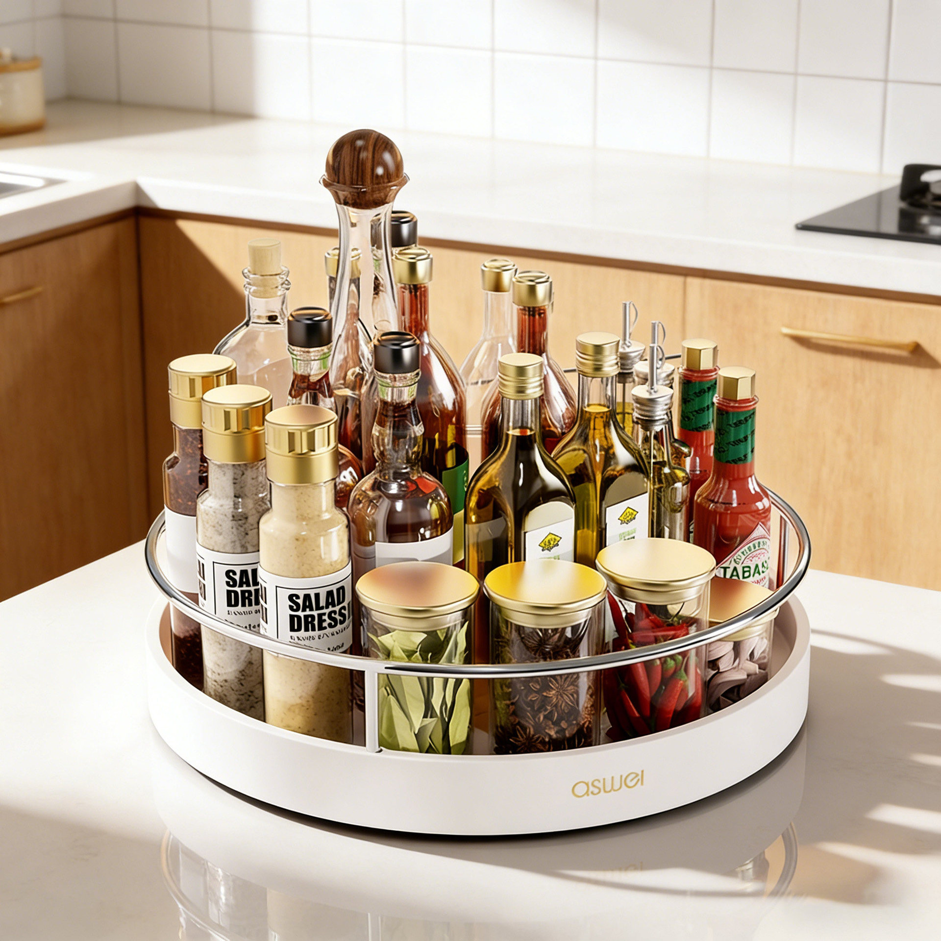 Rotating tray seasoning, the kitchen table, multi -function oil, salt sauce vinegar seasoning products Daquan storage box