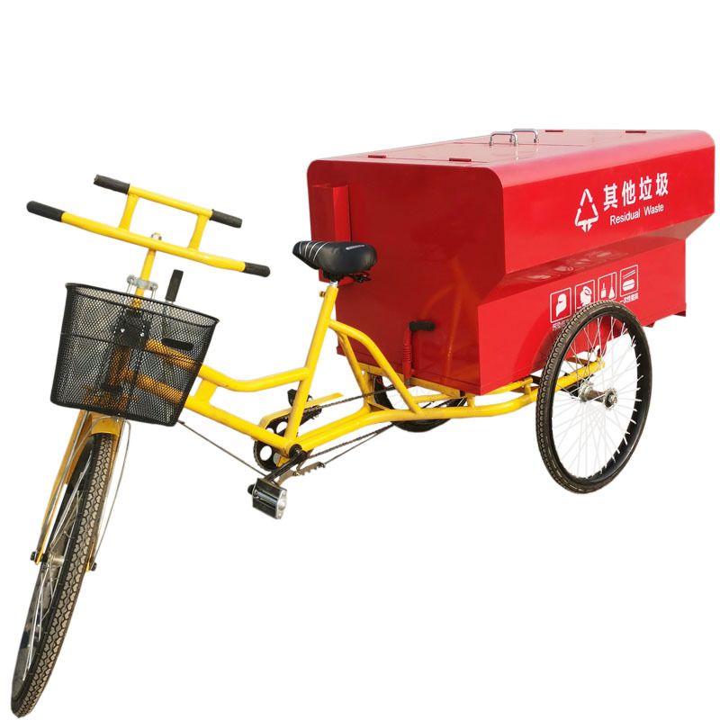Three-wheeled bike, garbage can stainless steel, (Physicals)