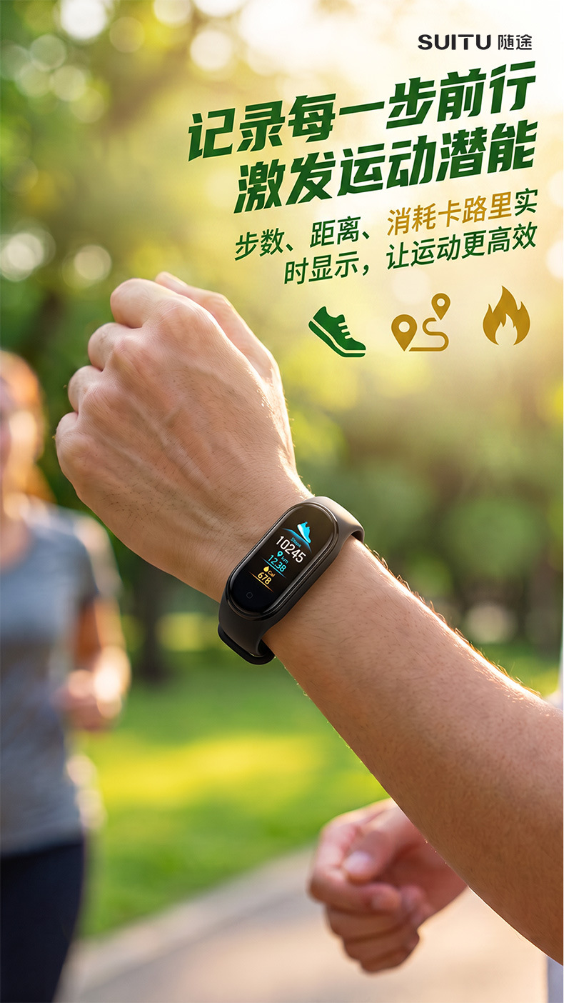 Smart anti-static wristband with negative ions for static electricity removal, designed for use when opening car doors, and also functions as a fitness tracker for men and women