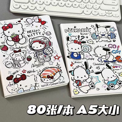 かわいいハローキティノート a5 ハードシェル超厚い漫画 KT 猫学生水平線宿題ノートブックメモ帳