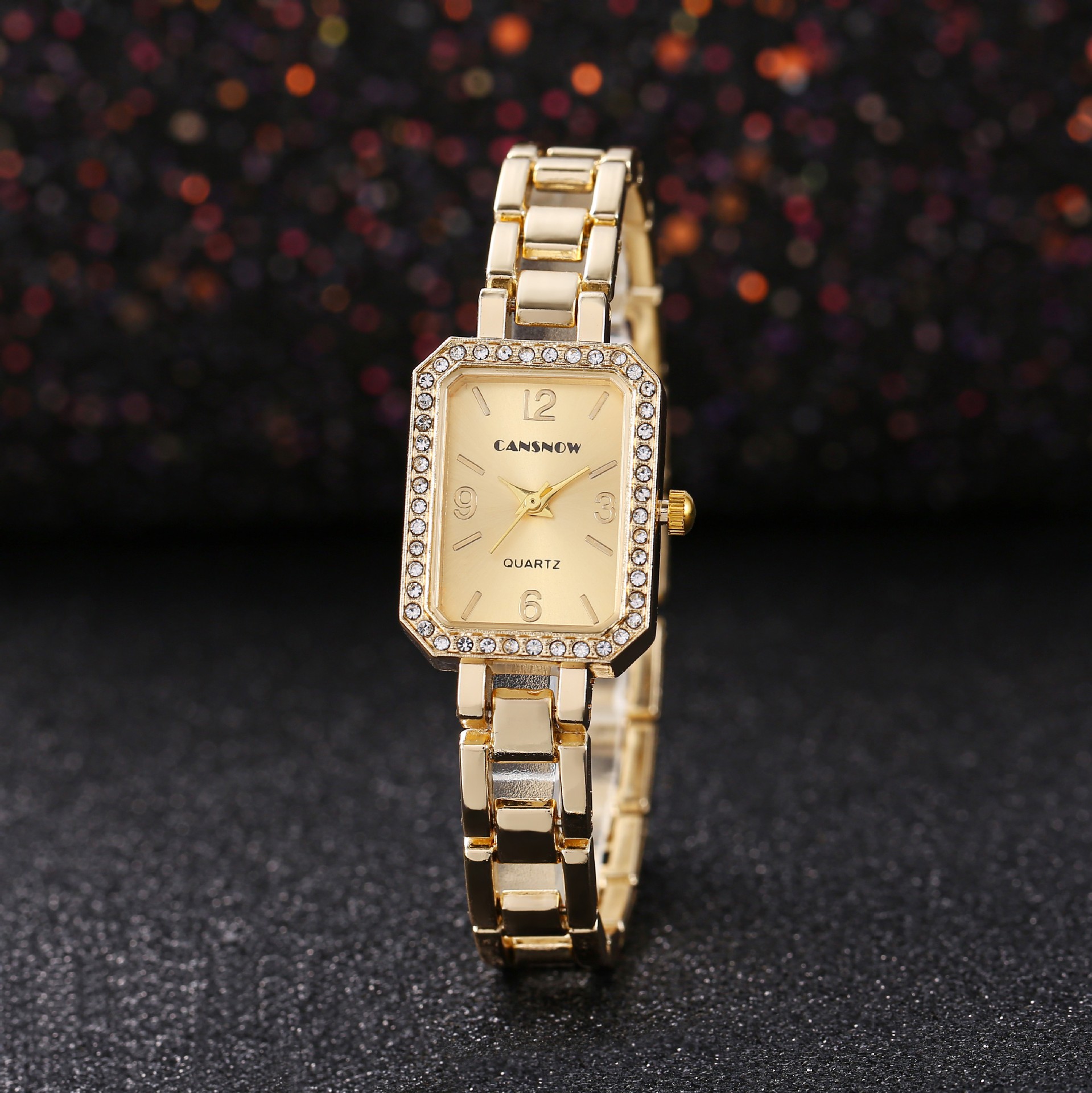 Women's Quartz Watch New Square Temperament Alloy Diamond Fashion Europe and the United States Cross-border E-commerce Hot Small Square Watch