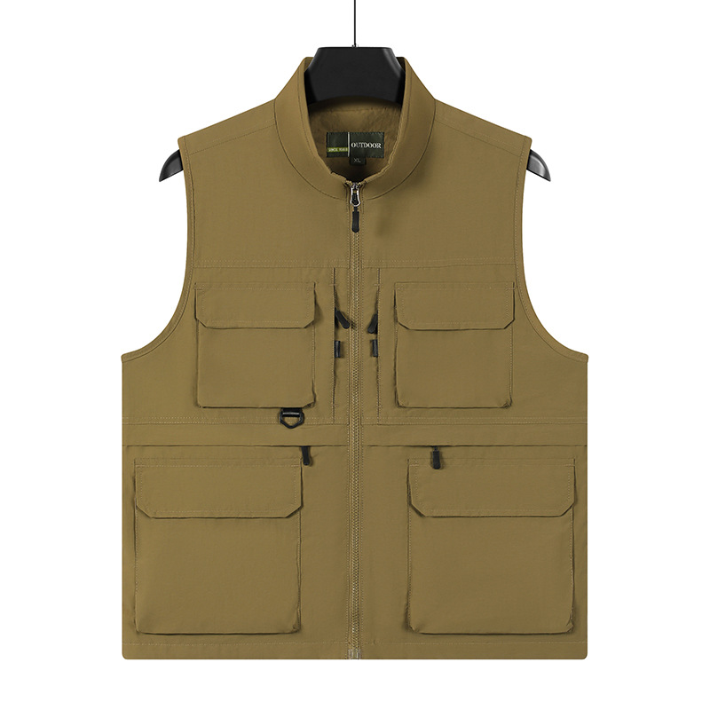 chaleco de pesca de alta gama de nylon rápido secado fotografía caballo clip hombre al aire libre montaña multi-bolsillo chaleco personalizado