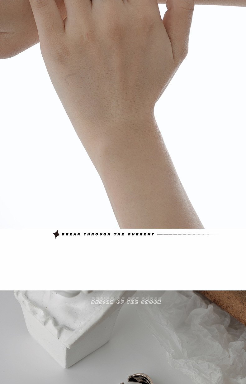 Fashion Portrait Sterling Silver Polishing Open Ring 1 Piece