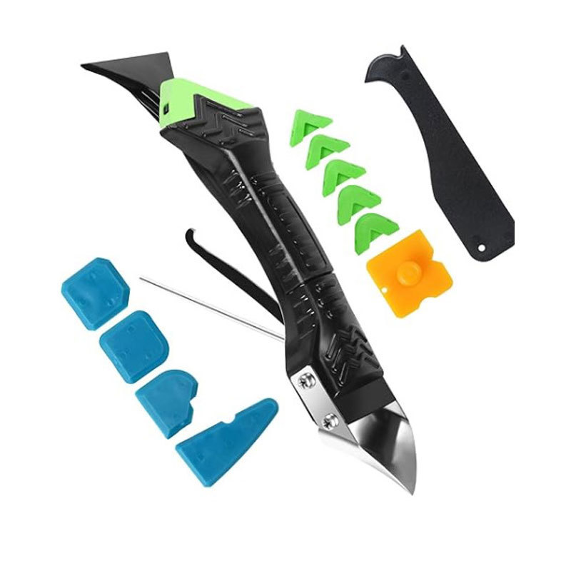 Cross-Border 12-Piece Caulking Tool Set, Six-In-One Stainless Steel Head Caulking Tool, Plastic Scraper, Sealant Scraper Set