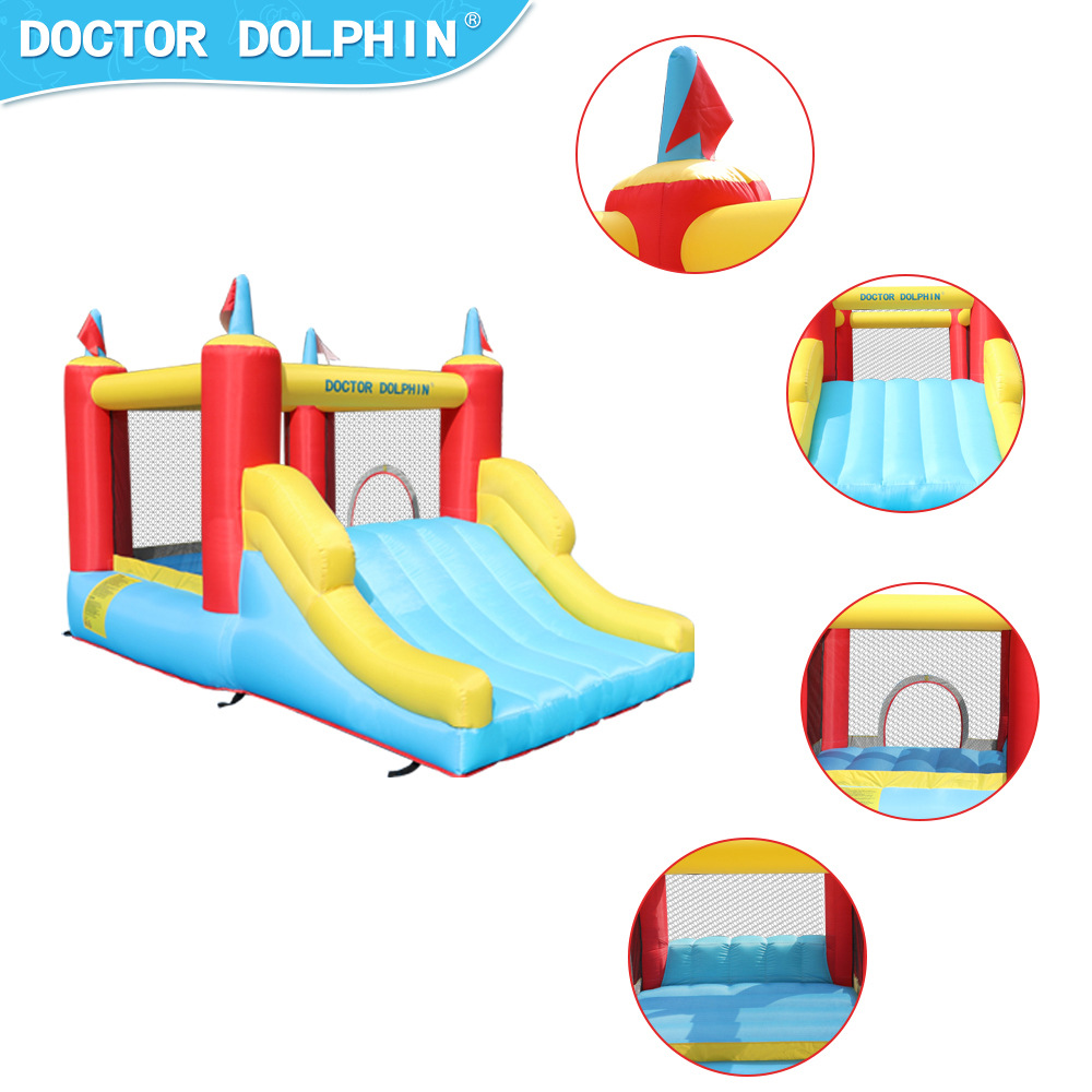 Doctor Delfín | Castillo inflable para niños, pequeño castillo inflable para exteriores, trampolín, tobogán inflable para niños, antideslizante