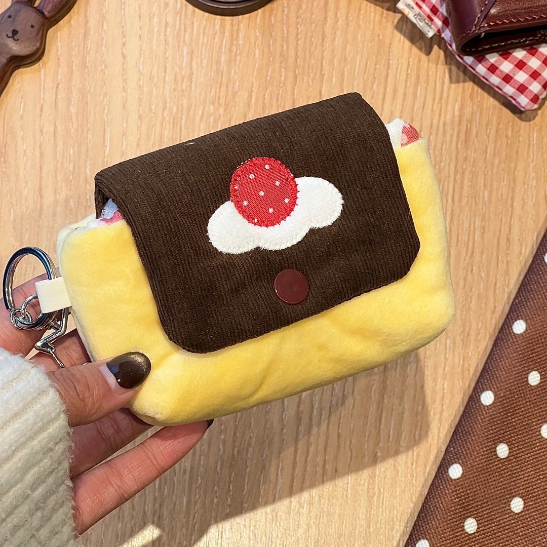 Cute caramel pudding coin purse, ins-style cartoon high-appearance cosmetic bag, student ccd earphone miscellaneous storage bag