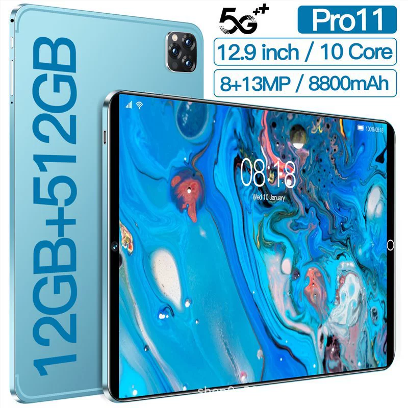 Smart tablet pro11, Android, 10-inch, 4G & Bluetooth, multi‑memory options