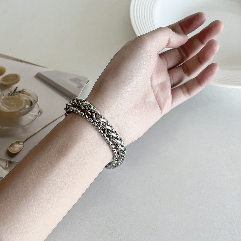 Original Design Solid Color Titanium Steel Handmade Bracelets 1 Piece