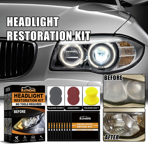 Rayhong automotive ceramic headlight repair kit, scratches, yellowing, polishing, renovation, new brightening, headlight repair kit