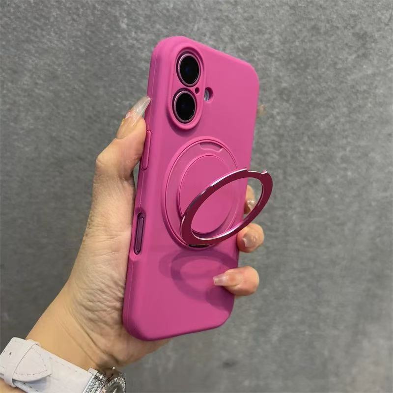 Soporte magnético 360 de color sólido simple para iPhone16ProMax/15 funda para teléfono móvil 13 Apple 14 cordón 16