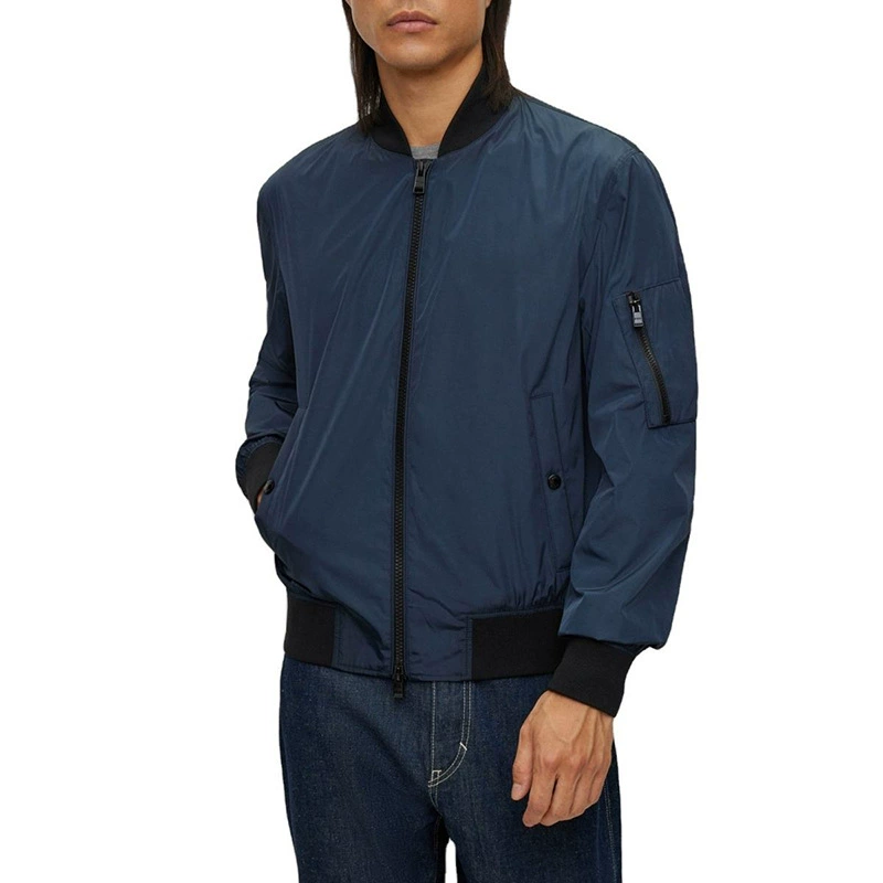 Retro windproof waterproof baseball jacket with zipper for work, trench coat, slim fit