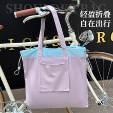手提包防水尼龙布包轻便通勤学生上课单肩包超市买菜购物袋批发
