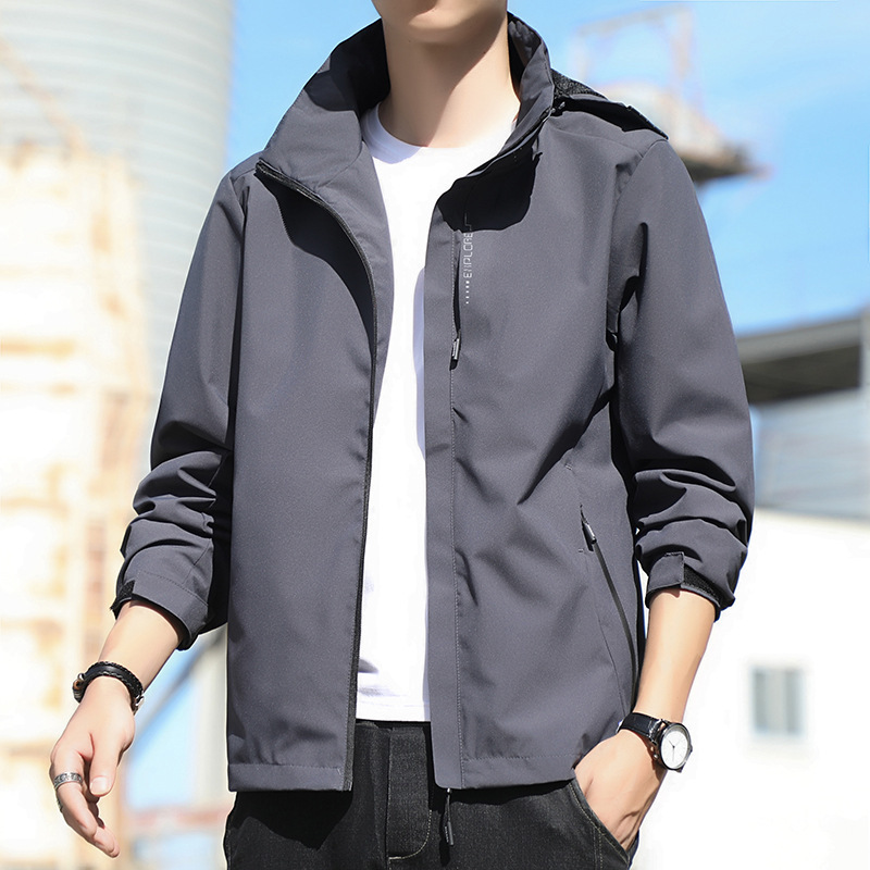 Giacca casual sottile primaverile e autunnale da donna, impermeabile, antivento, sportiva, con cappuccio, moda maschile_voghion.com