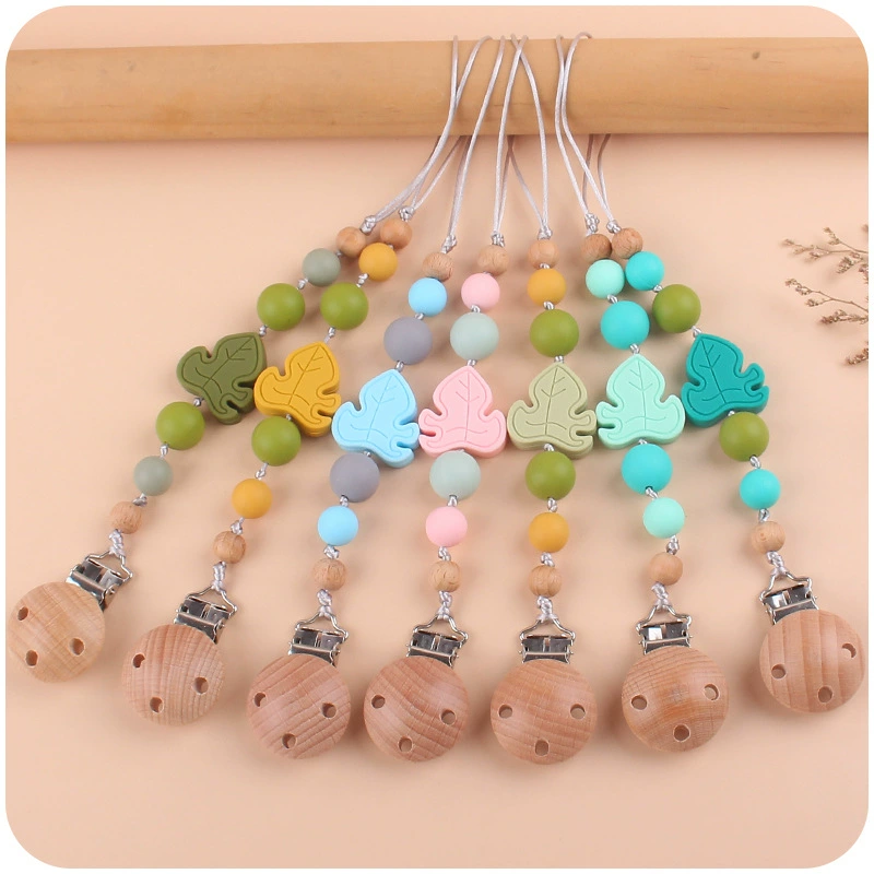 Детские принадлежности мультфильм листья силиконовый зубной клей Креативный ребенок DIY силиконовый укус коренных зубов цепочка для соски Новый