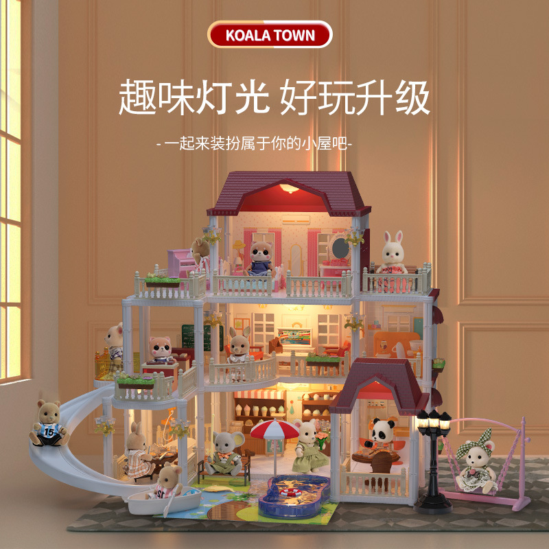 Kaola diario Casa de juego para niños juguete niña princesa Castillo Villa Casa Regalo de Cumpleaños niña casa de muñecas