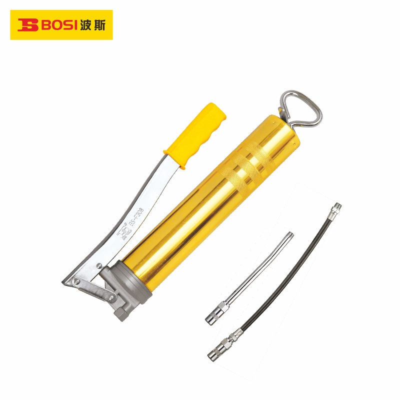 波斯工具铝合金枪体手动高压黄油枪牛油枪400ml BS333082