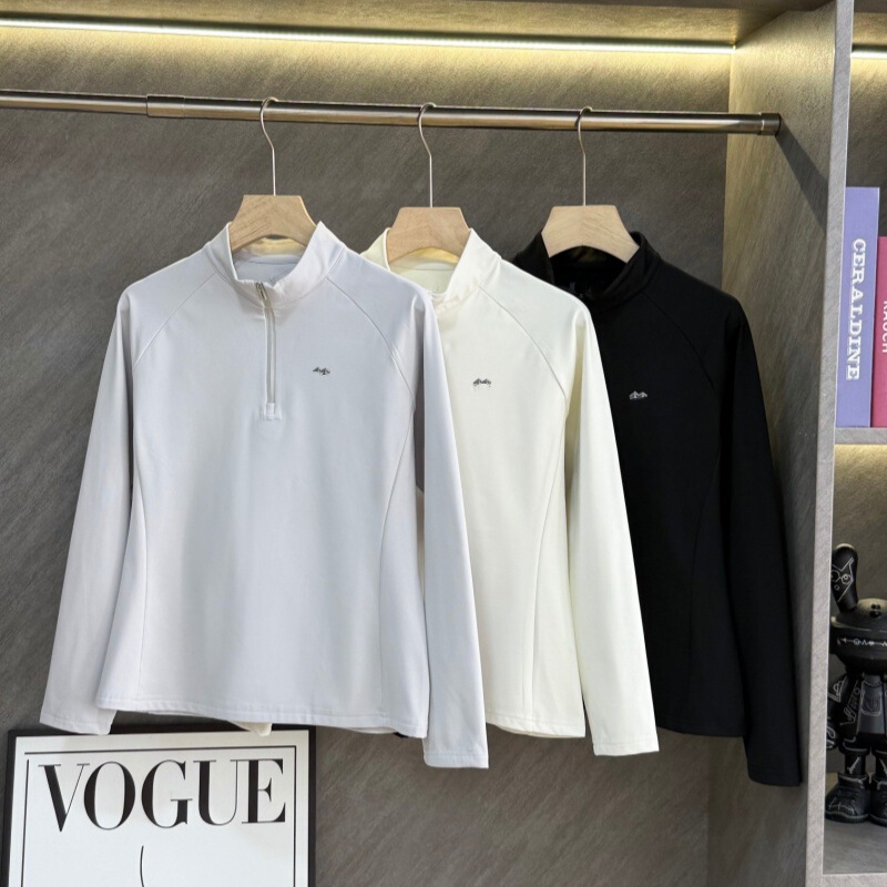 25 Autumn and Winter New Shujia Women's Half-Zip Fleece Sweatshirt Sports Warm Long-Sleeved T-Shirt Bottoming Shirt