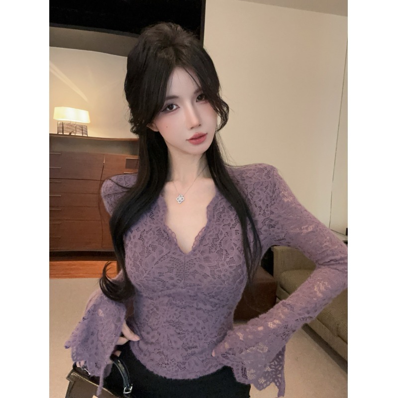 Sexy purple long-sleeve