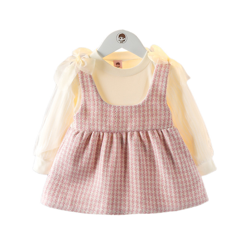 Kinderbekleidung Kinderbekleidung Mädchen Herbst-Langarmkleider 1-2-3 Jahre alte Babymädchen_voghion.com