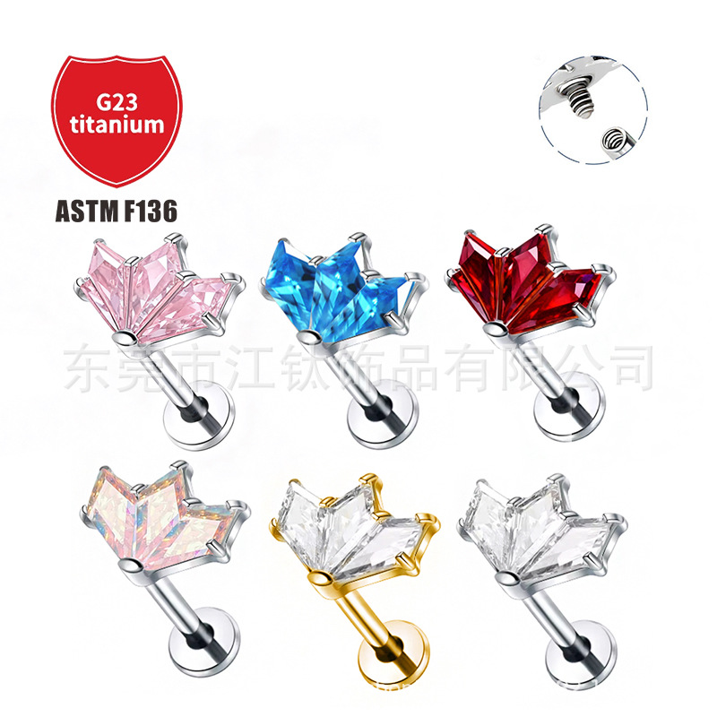 Pointed titanium steel lip stud product view