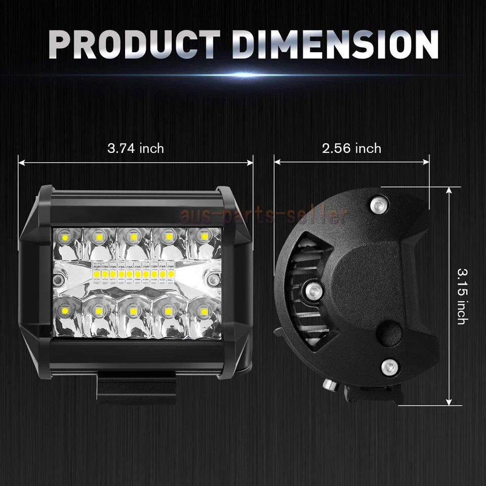 20LED reparación auxiliar externa de 4 pulgadas 120W lámpara de trabajo de conversión de vehículo todoterreno