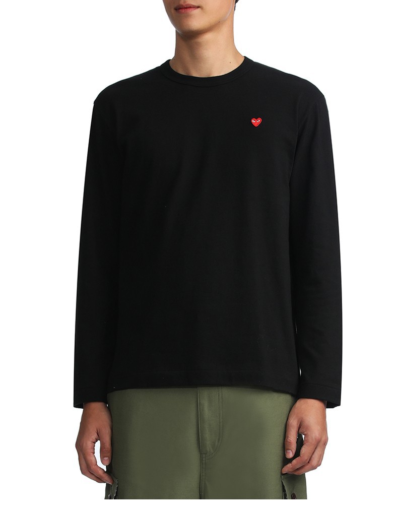 川久遊び 無地 ラブハート モザイク ラブ刺繍 男女兼用 長袖 Tシャツ 万能