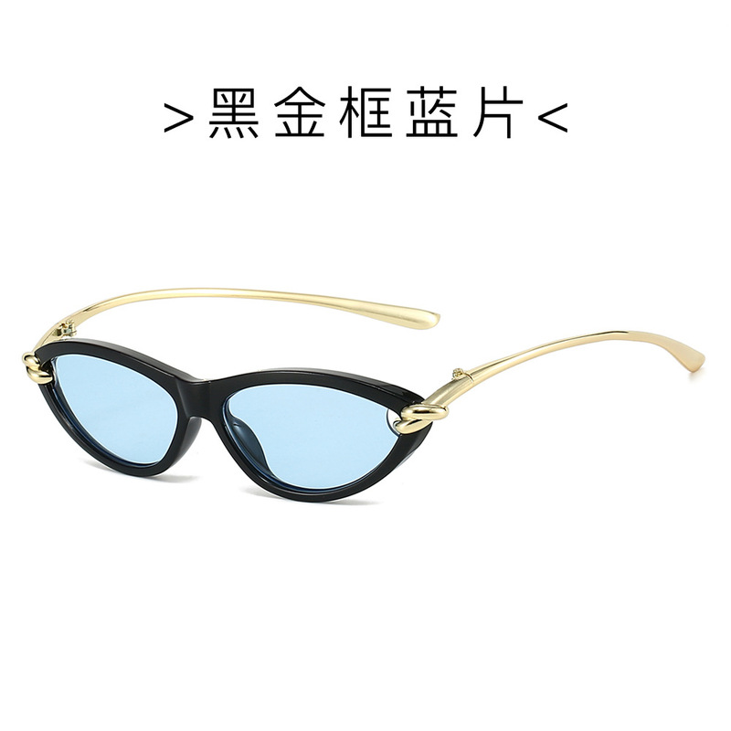 猫眼设计新款金属墨镜女高级感跨境时尚防晒显气质潮酷网红太阳镜|undefined