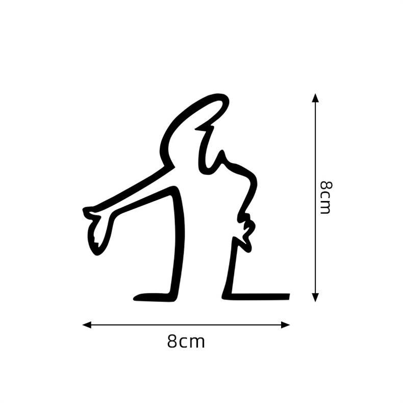 Decorazione per auto con incisione creativa personalizzata, raffigurante un omino dei cartoni animati, riflettente, per veicoli elettrici e motociclette._voghion.com