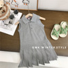 Girl's skirt for leisure sleevless, fashionable dress, children's clothing, 2023, polo collar
