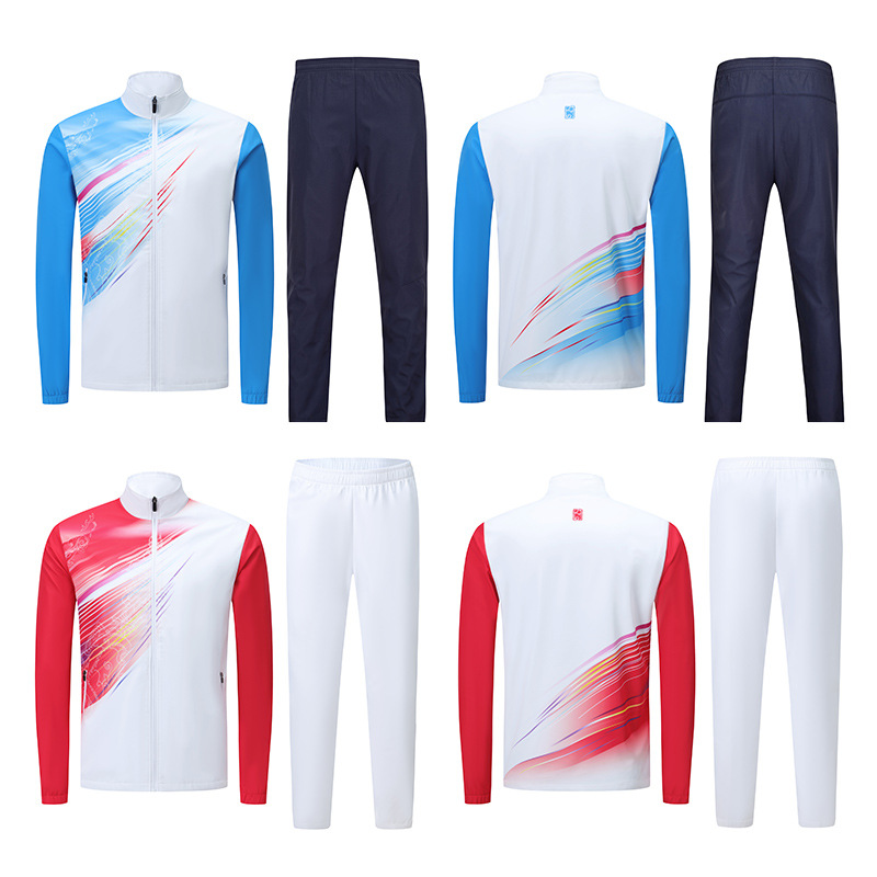 Traje deportivo con cuello alto, estampado digital, para primavera y otoño, ropa deportiva para hombres y mujeres, ropa para grupos de voluntarios