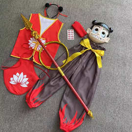 六一儿童哪咤服装小哪吒衣服cosplay万圣节动漫魔童降世男女全套