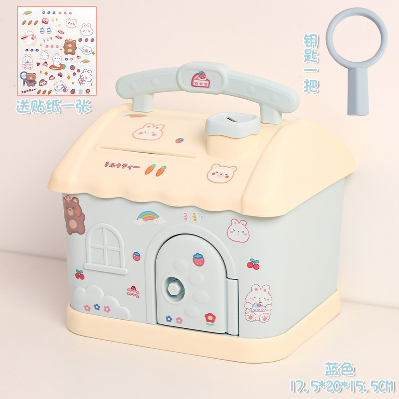 La caja de ahorro de la casa pequeña en 2022 nuevo solo puede entrar y salir de la caja de ahorro de la red con cerradura lindo para hombres y mujeres