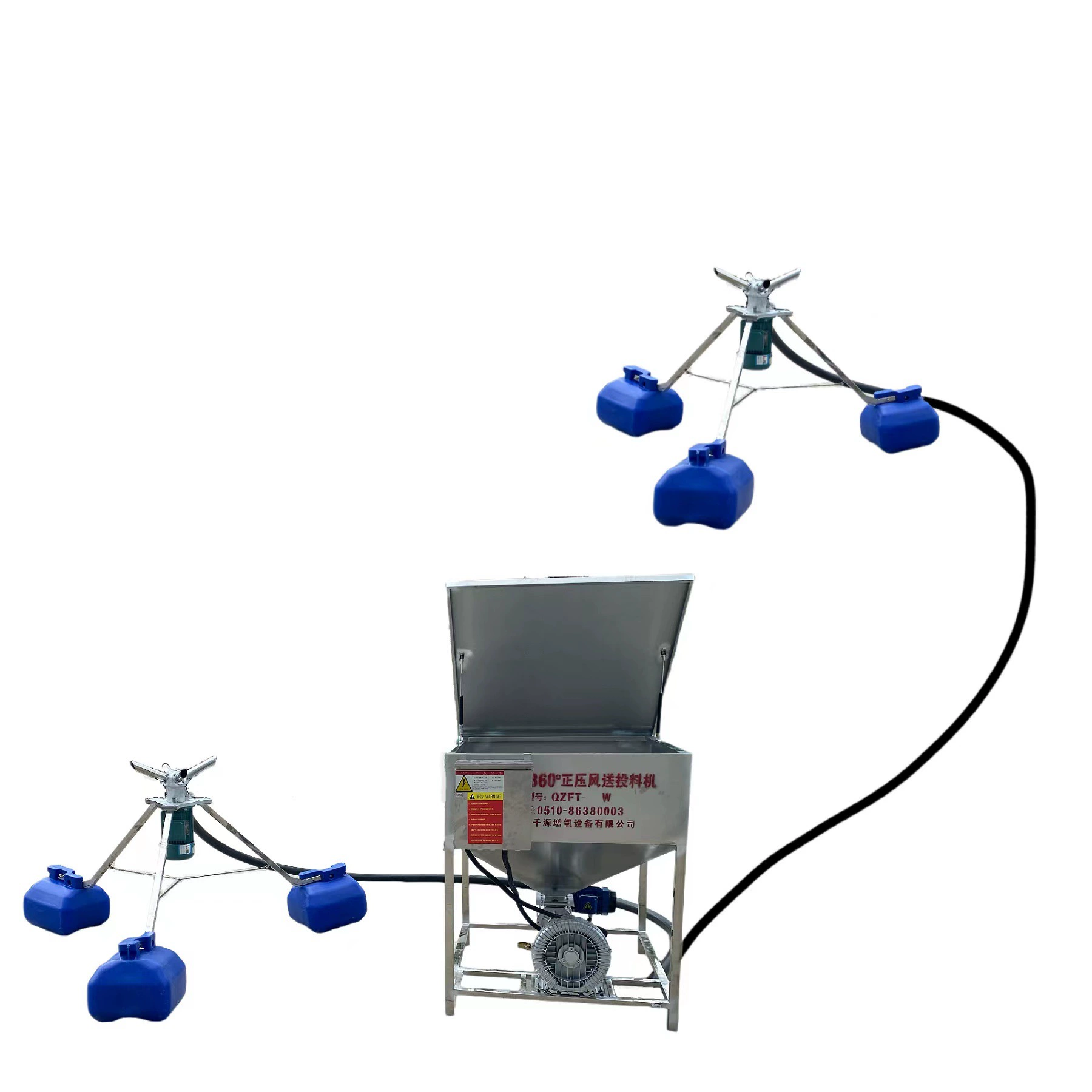 360 ° Положительное давление воздуха подавая тип один-к-два двойной Материал Головы подавая машина удаленный трубопровод транспорируя Тип