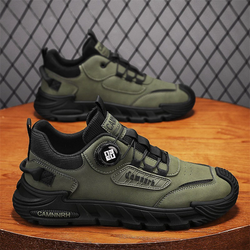 Низкие спортивные кроссовки на толстой подошве с защитой от ударов, легкие повседневные туфли Laxuheng в стиле TikTok с поворотной пряжкой.