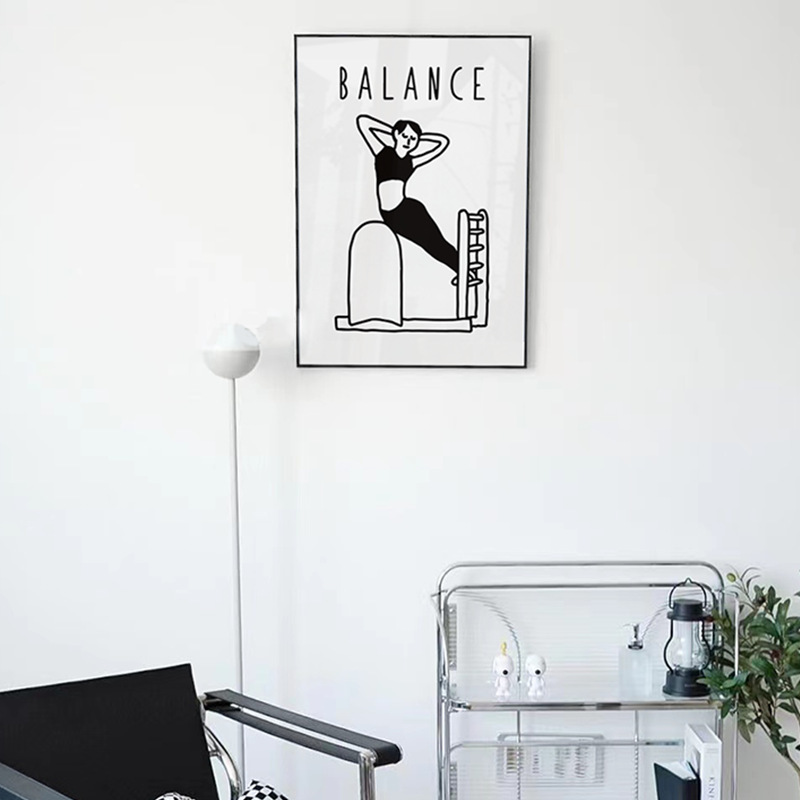 balance Keep Balance Yoga Studio Pilates Line Wind Decorative Painting Gym Private Teaching Studio Hanging Painting